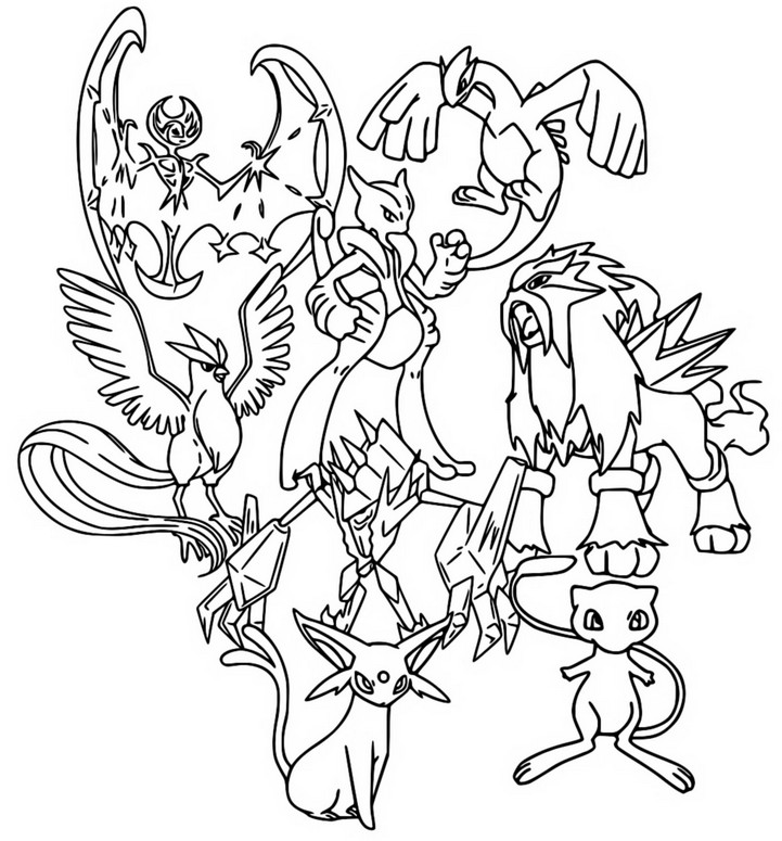 Legendary pokemon lugia coloring pages