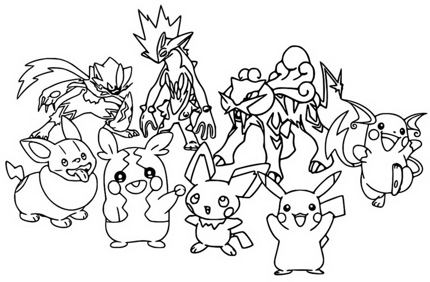 Desenho para colorir Pokémon popular 2022 : Tipo elétrico 6