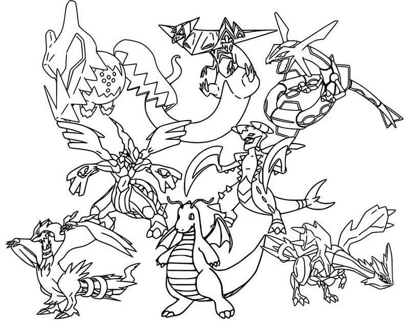 Dibujo para colorear De tipo dragón - Pokémon popular 2022