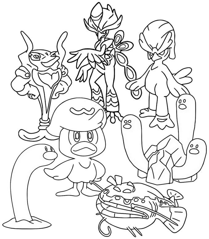 Desenho para colorir Tipo de água - Pokémon Scarlet e Violet popular 2023