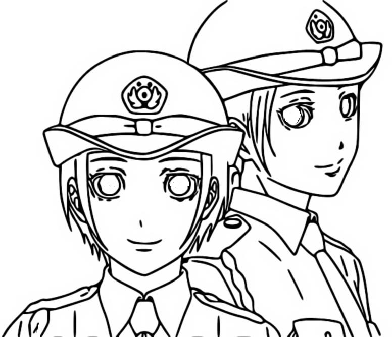 Coloriage Police in a Pod - Mangas 2023