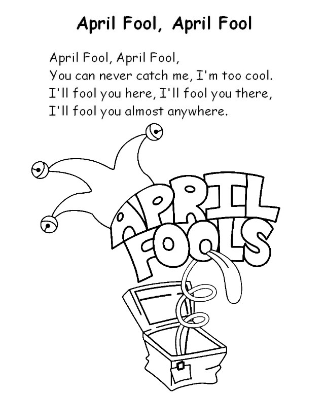 Coloriage En anglais: April fool, April fool - Comptines pour le poisson d'avril