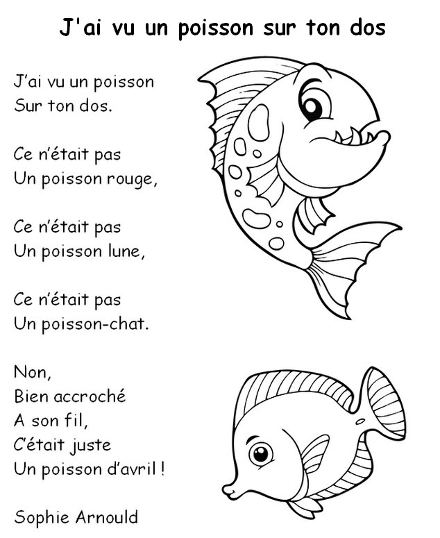 Coloriage J'ai vu un poisson sur ton dos