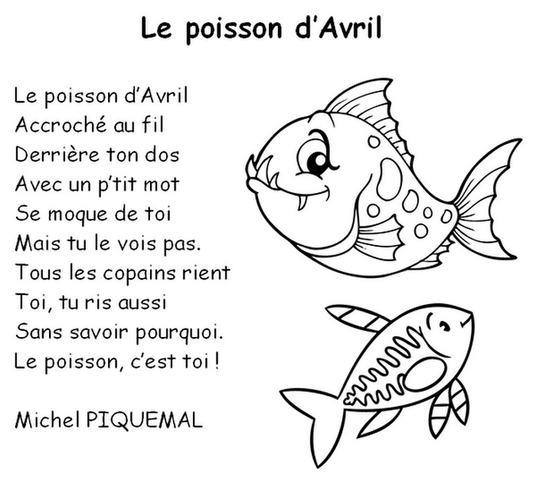 Coloriage Le poisson d'avril