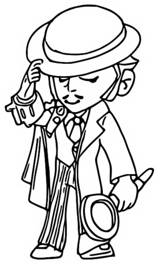 Coloring page Detective Gray