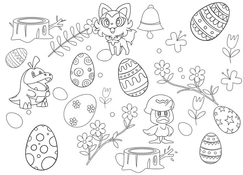 Coloring page Sprigatito - Fuecoco - Quaxly