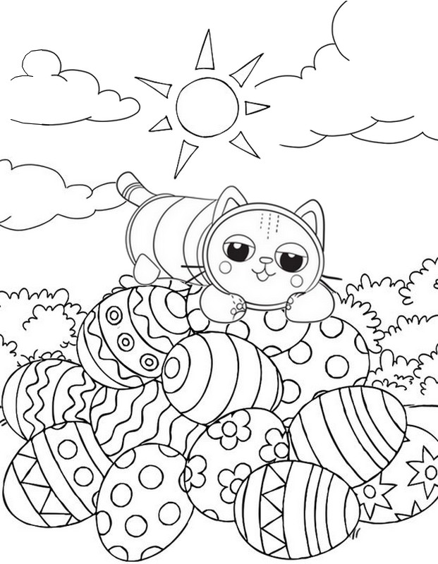 Coloring page Pillow Cat