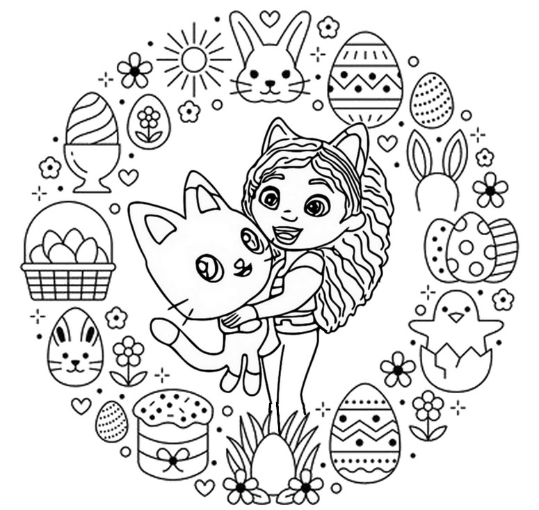 Coloriage Gabby & Pandy Paws