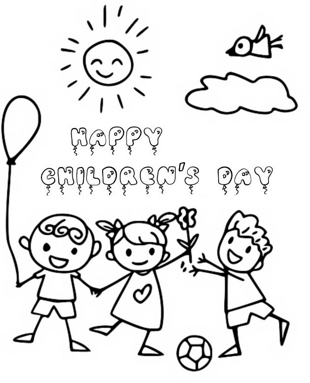  Dibujo para colorear Día del Niño   Happy Children's Day