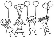 Kleurplaat Kinderdag met ballonnen