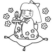 Dibujo para colorear Hina Matsuri