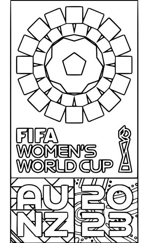 Coloriage Fifa Women's World Cup AU NZ 2023 - Coupe du monde de football féminin 2023