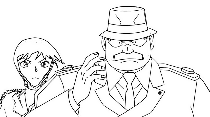 Coloriage Detective Conan Le Sous-marin noir