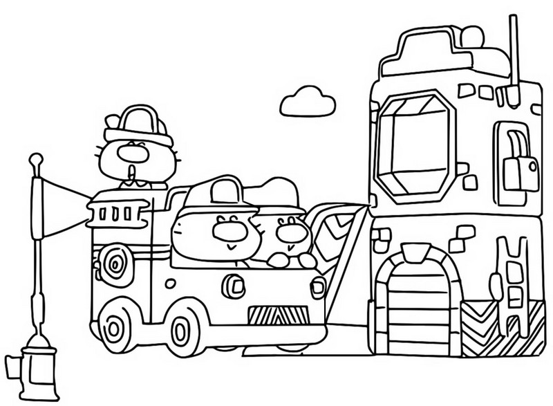 Coloriage Les pompiers