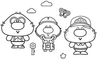 Desenho para colorir Sporty & Oggy & Mallow