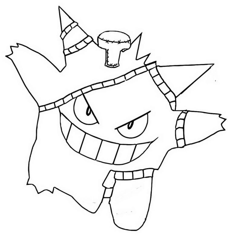 Disegno da colorare Mega Banette costume - Pokémon Gengar