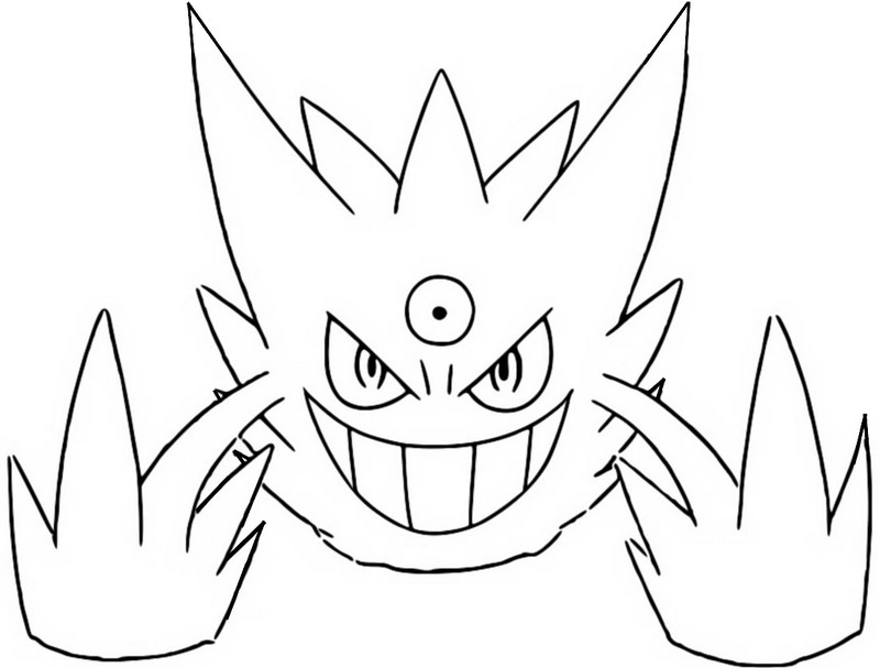 Disegno da colorare Shiny Mega Gengar - Pokémon Gengar