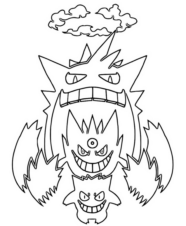 Disegno da colorare Gigantamax Gengar - Pokémon Gengar