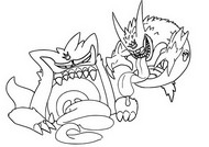 Desenho para colorir Gengar & King Boo