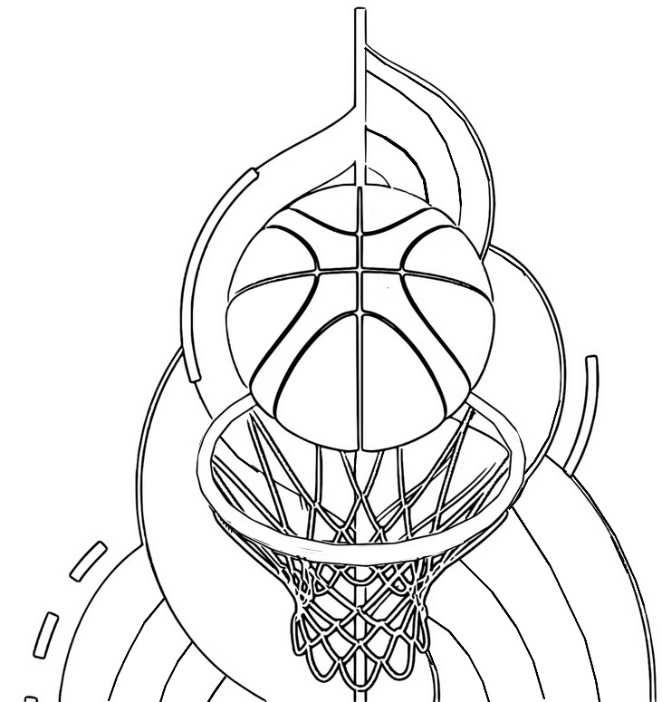 Coloriage Panier de basket