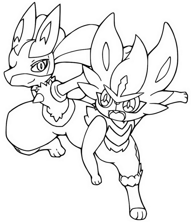 Desenho para colorir Pokemon - Cinderace