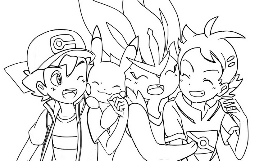 Pokemon Coloring Pages Ash And Pikachu