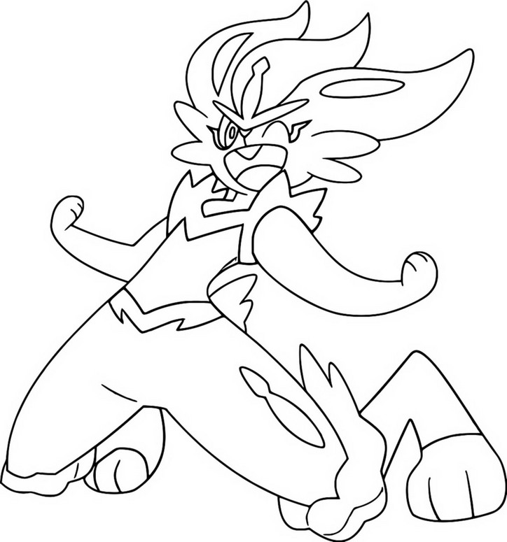 Desenho para colorir Pokemon - Cinderace