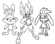 Coloring page Scorbunny - Raboot - Cinderace