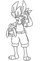 Målarbok Pokemon - Cinderace