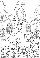 Coloring page - Easter - Pokémon - Cinderace