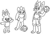 Målarbok Pokemon - Cinderace