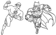 Kleurplaat Batman & The Flash