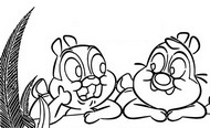 Dibujo para colorear Chip y Dale: La vida en el parque