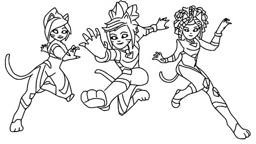 Desenho para colorir As três meninas