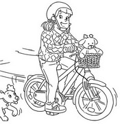 Dibujo para colorear Julie está en bicicleta