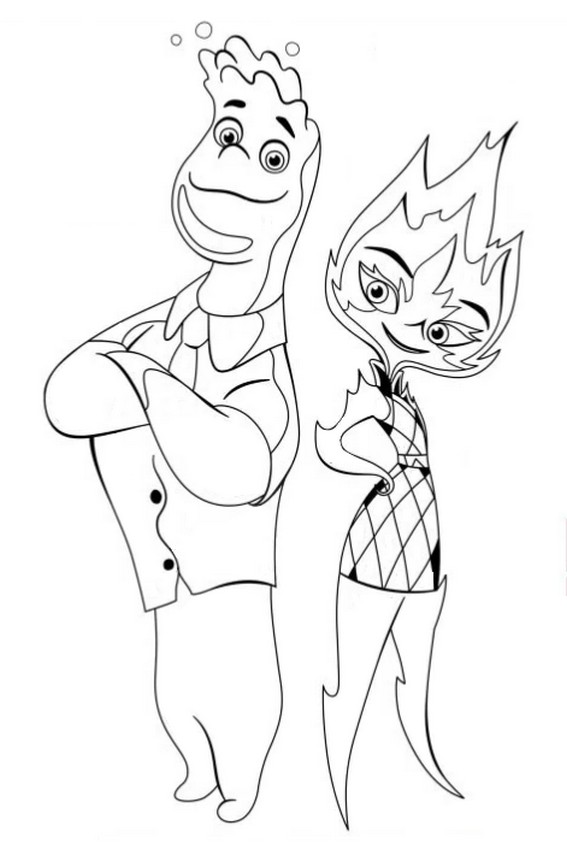 Coloring Page Elemental Wade Ember 1