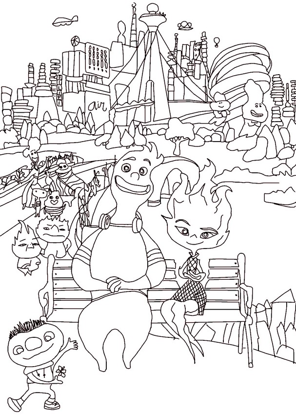 Desenho para colorir A cidade