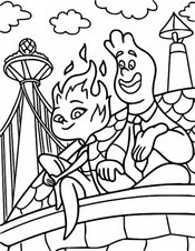 Coloring page Seated on the wall
