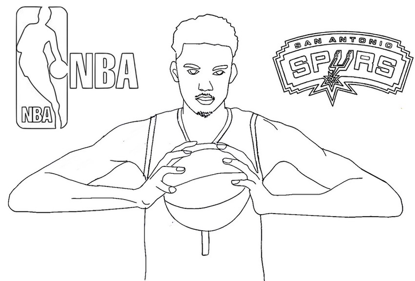 Kleurplaat Spurs San Antonio NBA