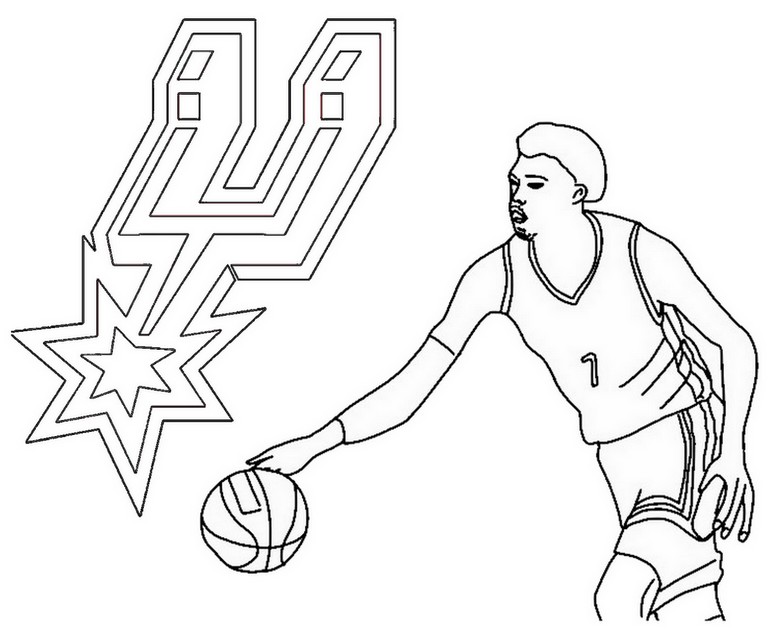 Dibujo para colorear Spurs San Antonio