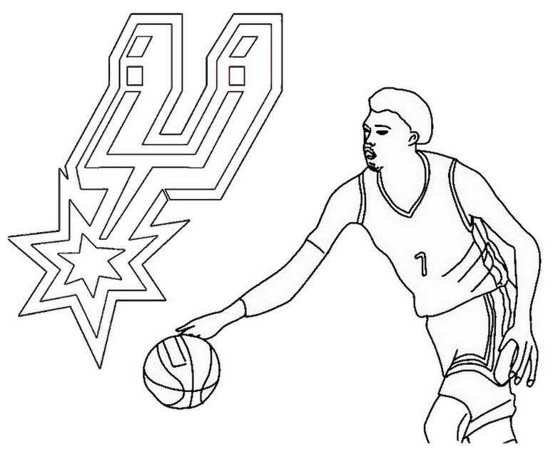 Disegno da colorare Spurs San Antonio