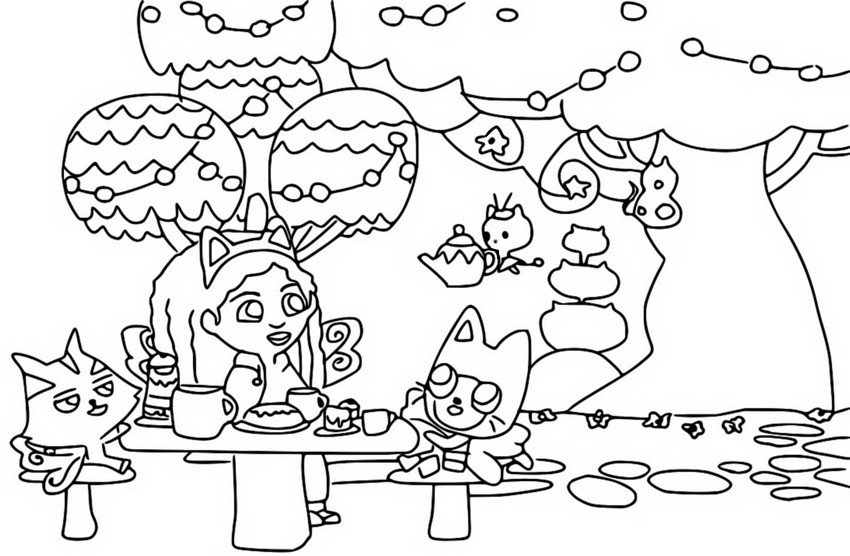 Dibujo para colorear Fiesta de jardin