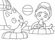 Dibujo para colorear Juego de pelota en el grupo
