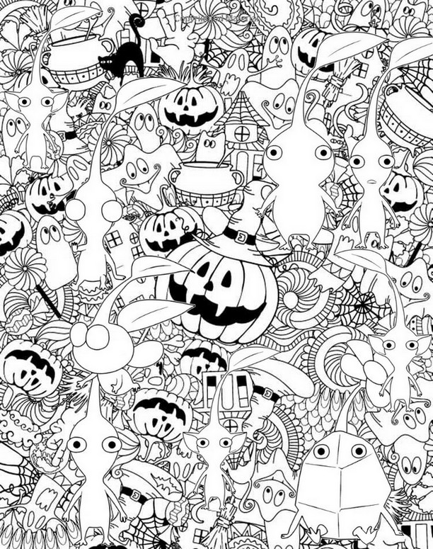 Malebøger Halloween - Pikmin 4