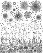 Imagem para colorir - Fogos de artifício de ano novo - Pikmin 4