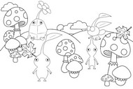 Coloriage Automne - Champigons