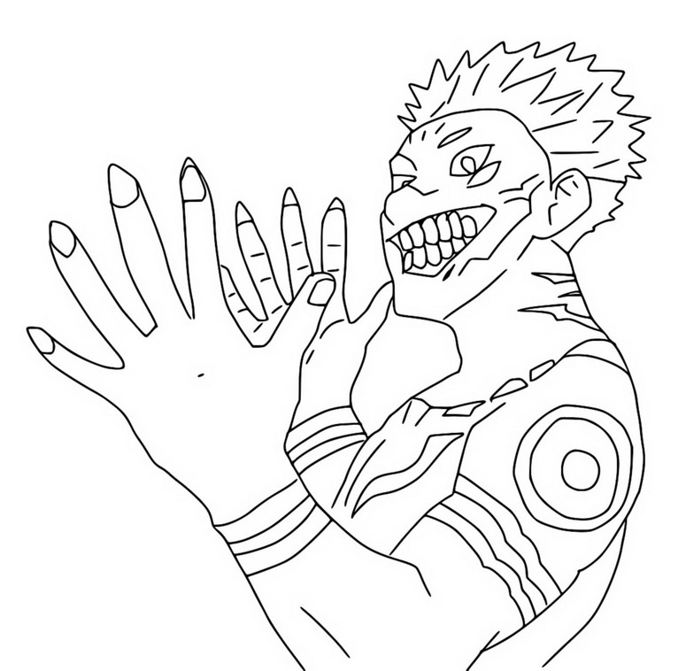 Coloriage Ryomen Sukuna