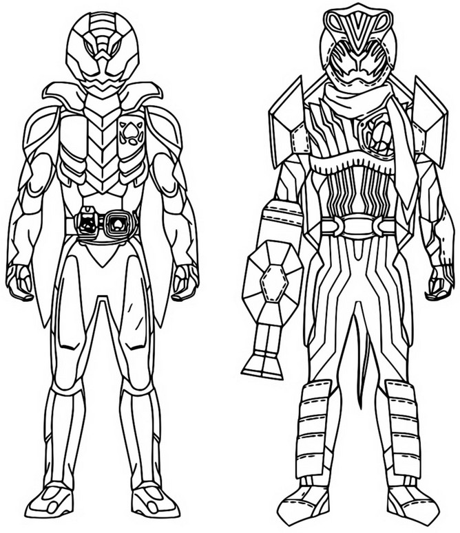 Coloriage Kamen Rider Revice: Tortues