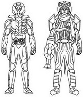 Coloriage Kamen Rider Revice: Tortues