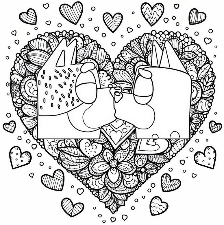 Coloriage Joyeuse saint Valentin